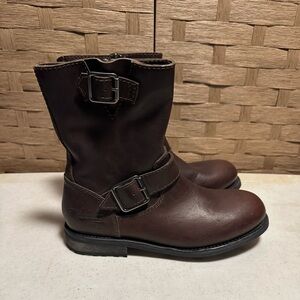 Milwaukee Juneau Men's Biker Boot Size 9 Dark Brown Leather